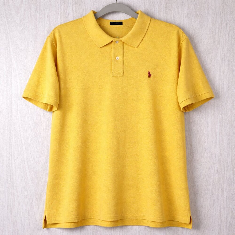 Polo‎ Ralph Lauren Polo Shirt Yellow Pony Logo Classic Fit Preppy Golf XXL